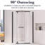 Porte de douche de coin semi-sans cadre avec porte-serviettes et verre trempé transparent l 36 po x P 36 po x H 72 po-116500250