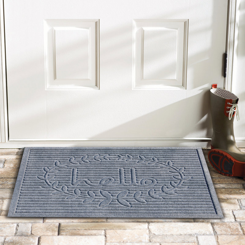 Tapis d'entrée / extérieur Barreto, Rectangle 2 pi x 3 pi, Gris