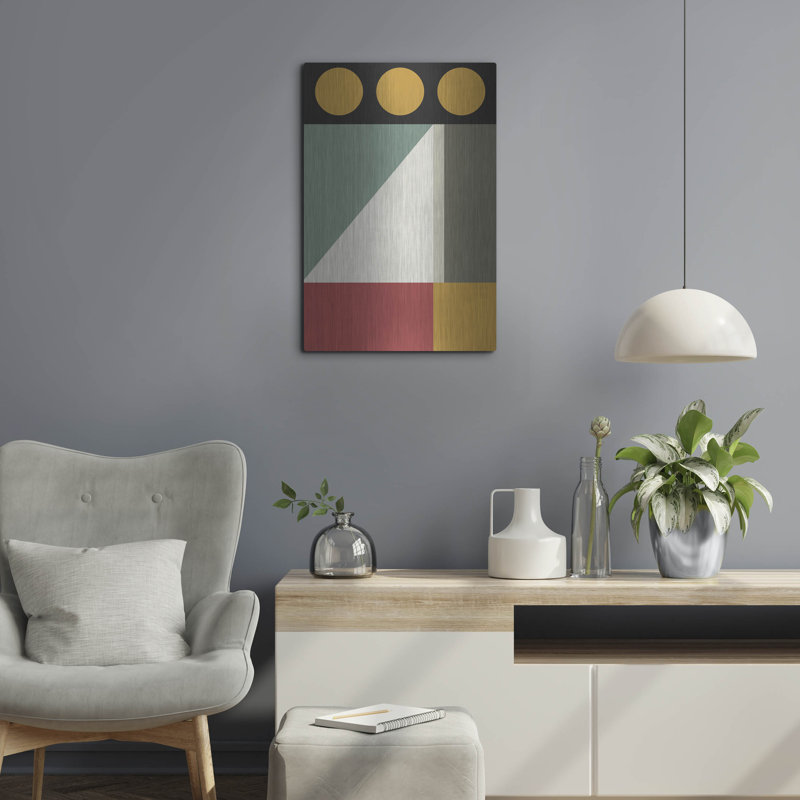 Ivy Bronx «Abstract Geometric 5» par Gary Williams, art mural en métal, H 24 po x l 16 po