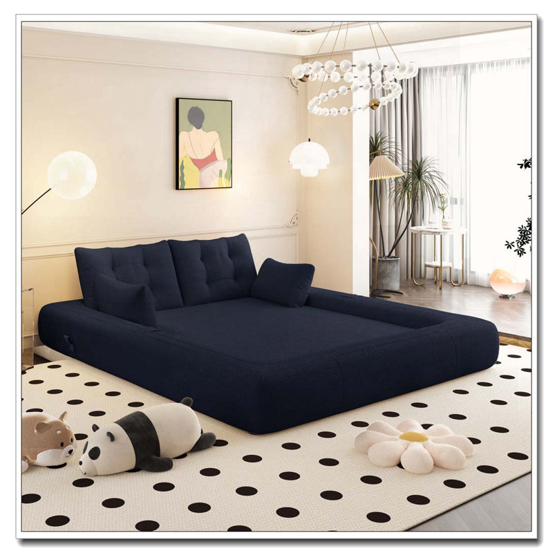 Canapé-lit pliable multifonctionnel 78,7 po, Bleu très foncé