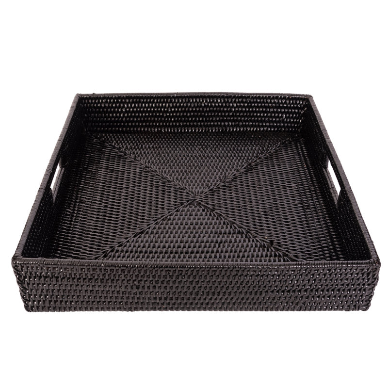 Plateau de service Edmond, Noir Tudor, H 3 po x l 16 po x P 16 po, Pas de paquet