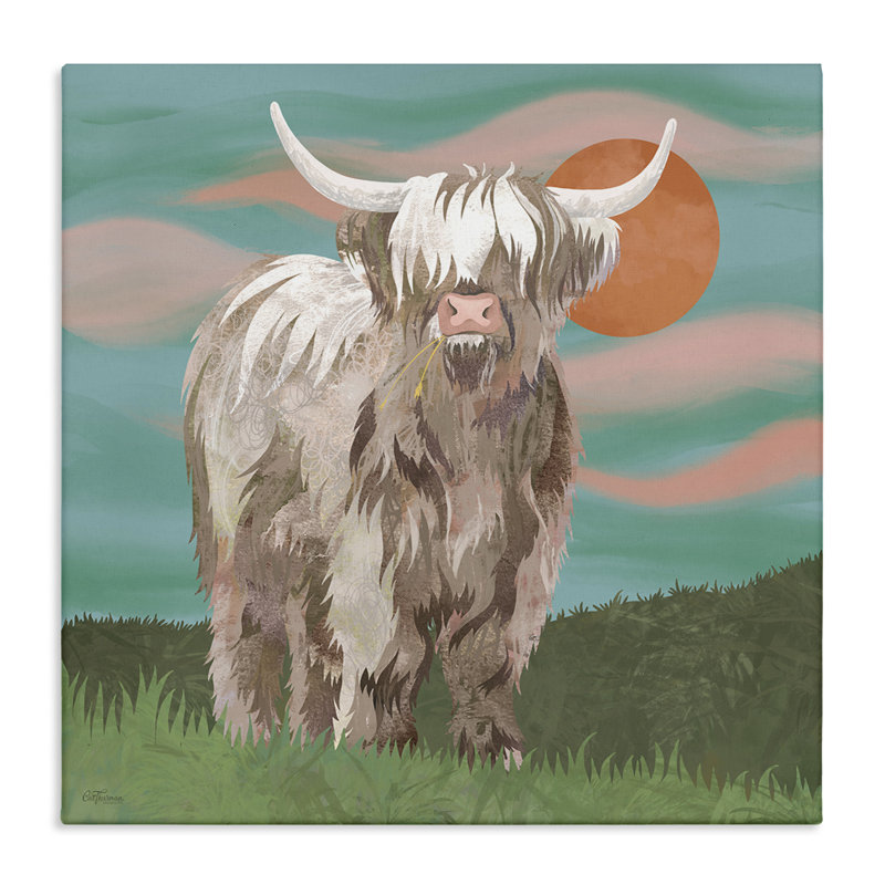 Art mural sur toile "Bétail sur un ranch de l'Ouest", design par Cat Thurman Designs, H 24 po x l 24 po