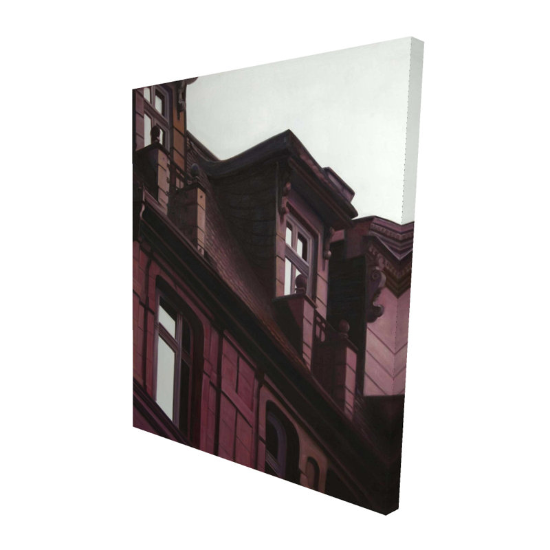 «Architectural Building», homme rouge, toile d'art rupestre | Décoration intérieure