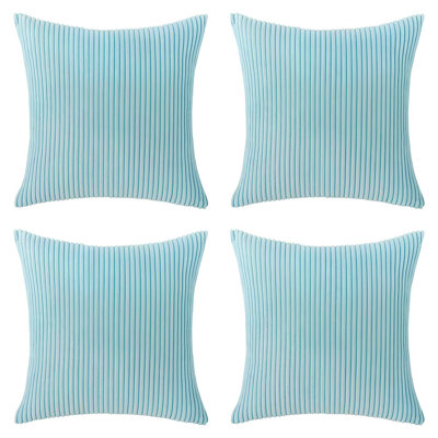 Corduroy Soft Stripes Cotton Blend Reversible Throw Pillow