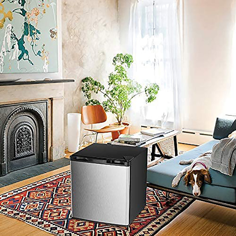 1.1 Cubic Feet Undercounter Upright Freezer with Adjustable Temperature Controls, Silver