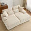 Ensemble de chaise longue double avec repose-pieds réversible, tissu velours côtelé doux, rangement, port USB, siège / table multifonctionnel