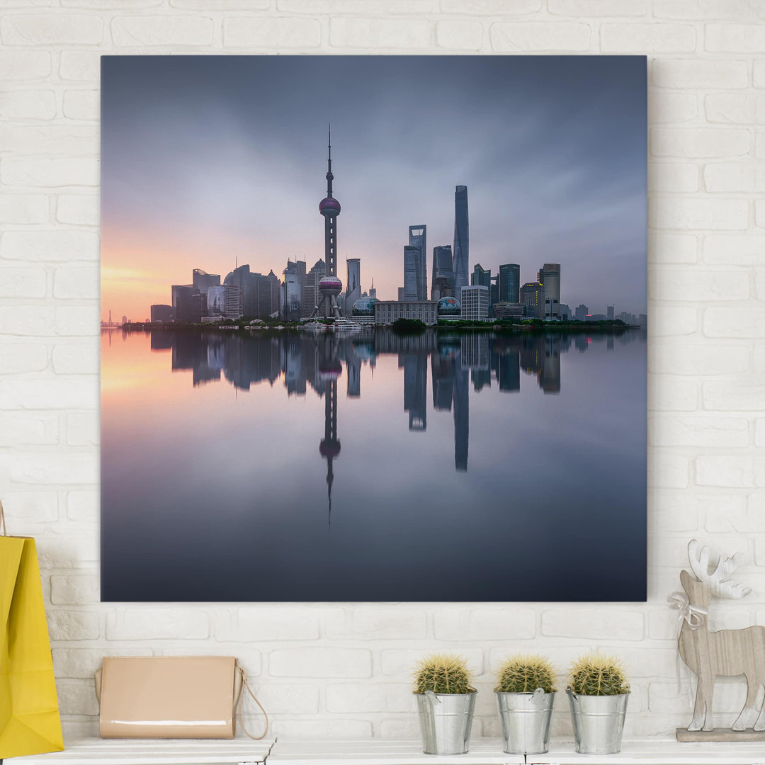 Leinwandbild Shanghai Skyline In Morgendlicher Stimmung