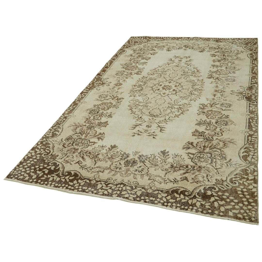 Vintage Beige Vintage Wool Handmade Area Rug