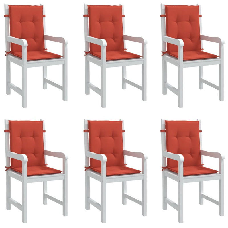 Coussins de chaise à dossier bas 2 pièces Ebern Designs 39,4 po x 19,7 po x 2,8 po, Rouge