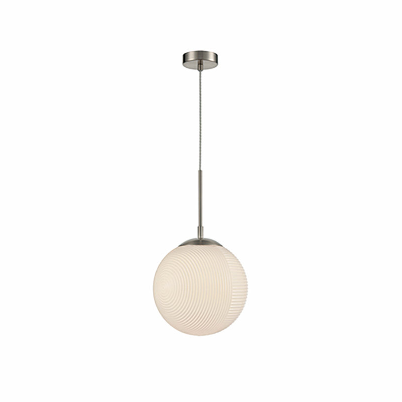 Gary 1 - Light Sphere Pendant, Satin Nickel, Cream
