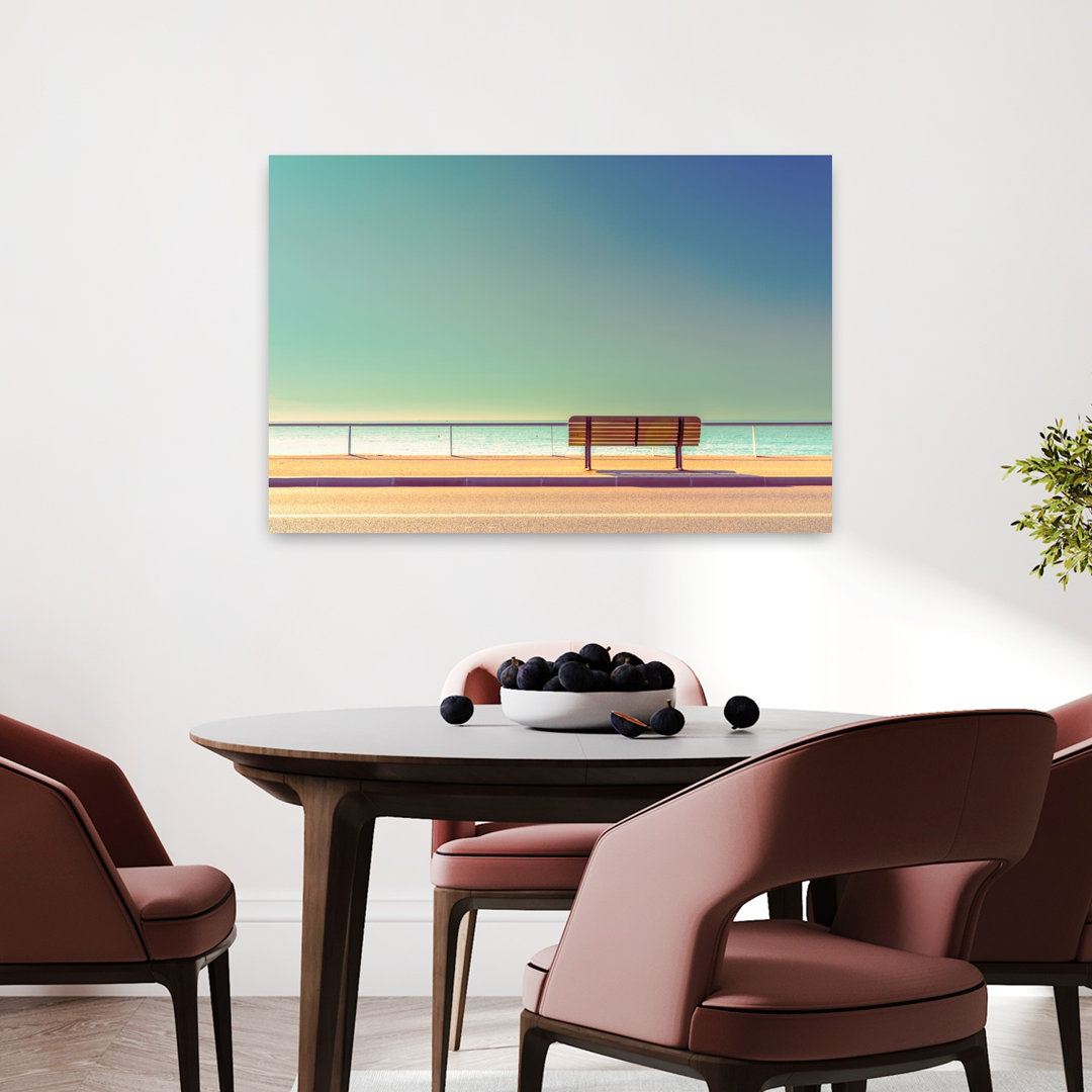 The Bench Peaceful Serene Tranquil Coastal Wall Art Print