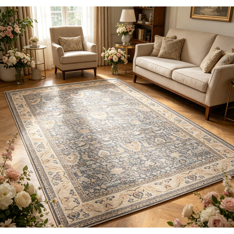 Area Rugs for Living Room Washable Area Rug Low Profile Area Rug Non Slip Backing Durable Edge Binding Vintage Rugs for Bedroom Dining Room