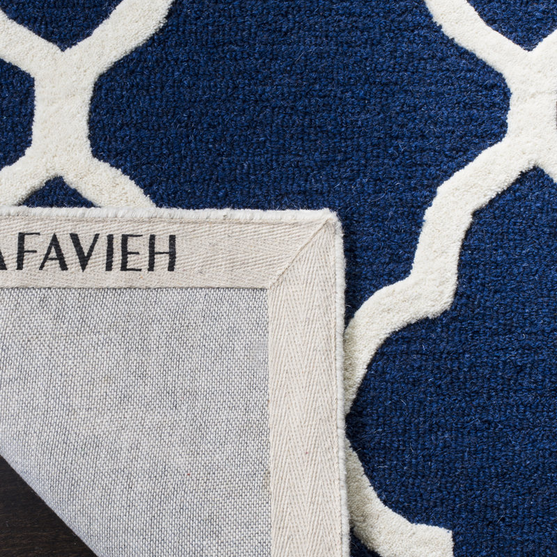 Ezio Geometric Wool Hand Woven Area Rug, Rectangle 122 x 183 cm