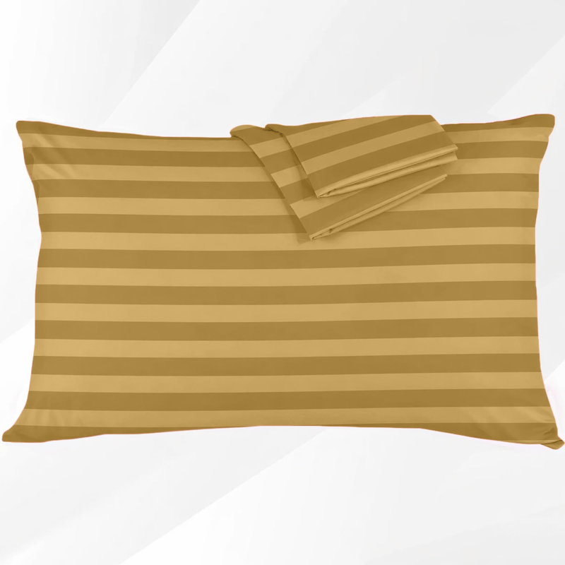 Stripe pillowcase - Set of 2, OCHRE