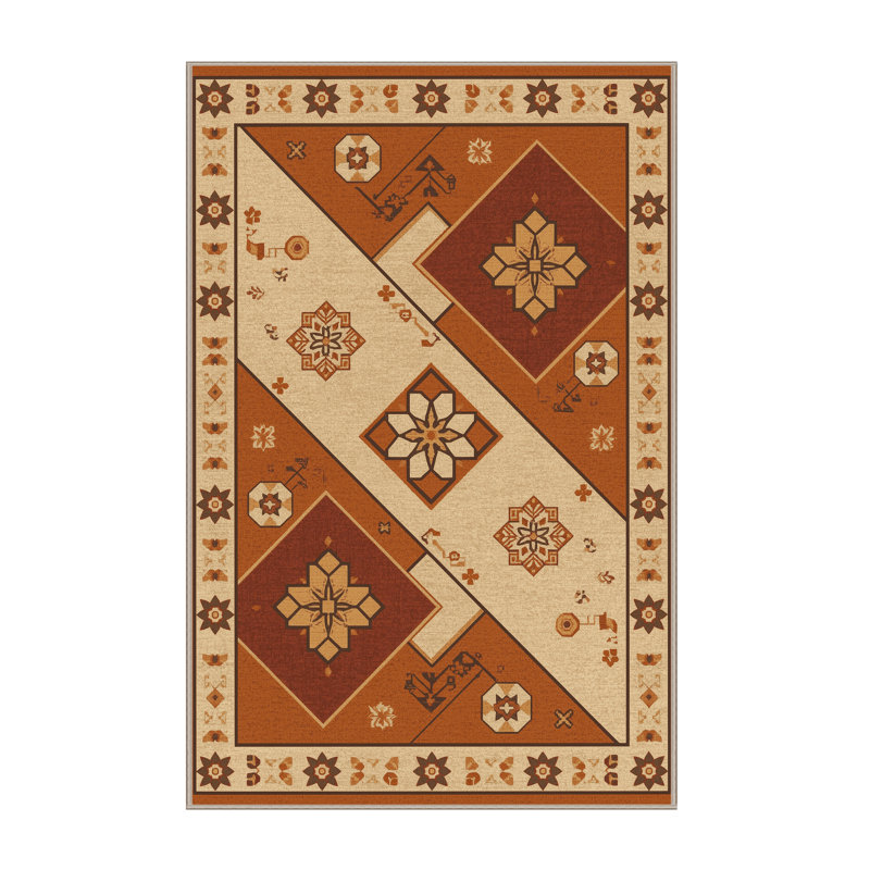 Tapis oriental doux et moelleux de style oriental Eiler - beige, 7 x 9