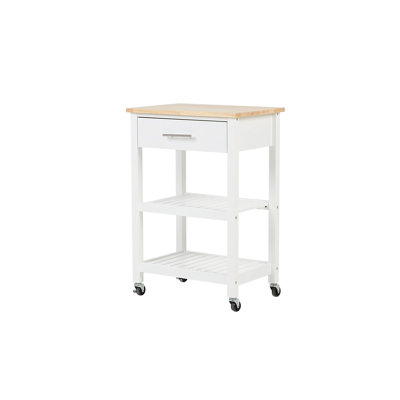 Clio Solid Wood Top Kitchen Cart
