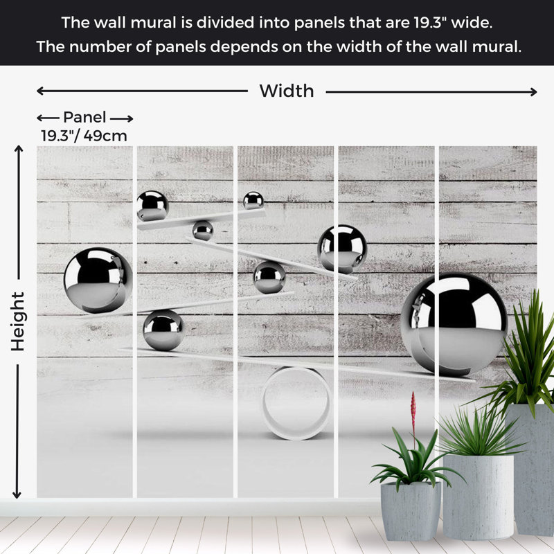 Murale Peel & Stick 3D Illusion - Balance, L 100 po x l 135 po