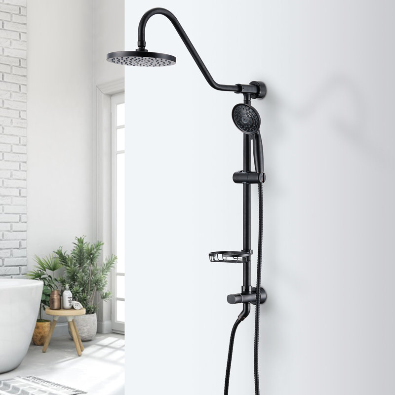 Paire de douchette et pomme de douche à main - Simule l'odeur de pluie naturelle, le ruissellement autonettoyant, l'installation murale, le regard bronze huilé, le cercle fabriqué en acier inoxydable s'envole, coule,