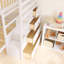 Lit superposé double au-dessus de simple avec cadre en bois avec bureau, tiroirs et tablettes-1863078931