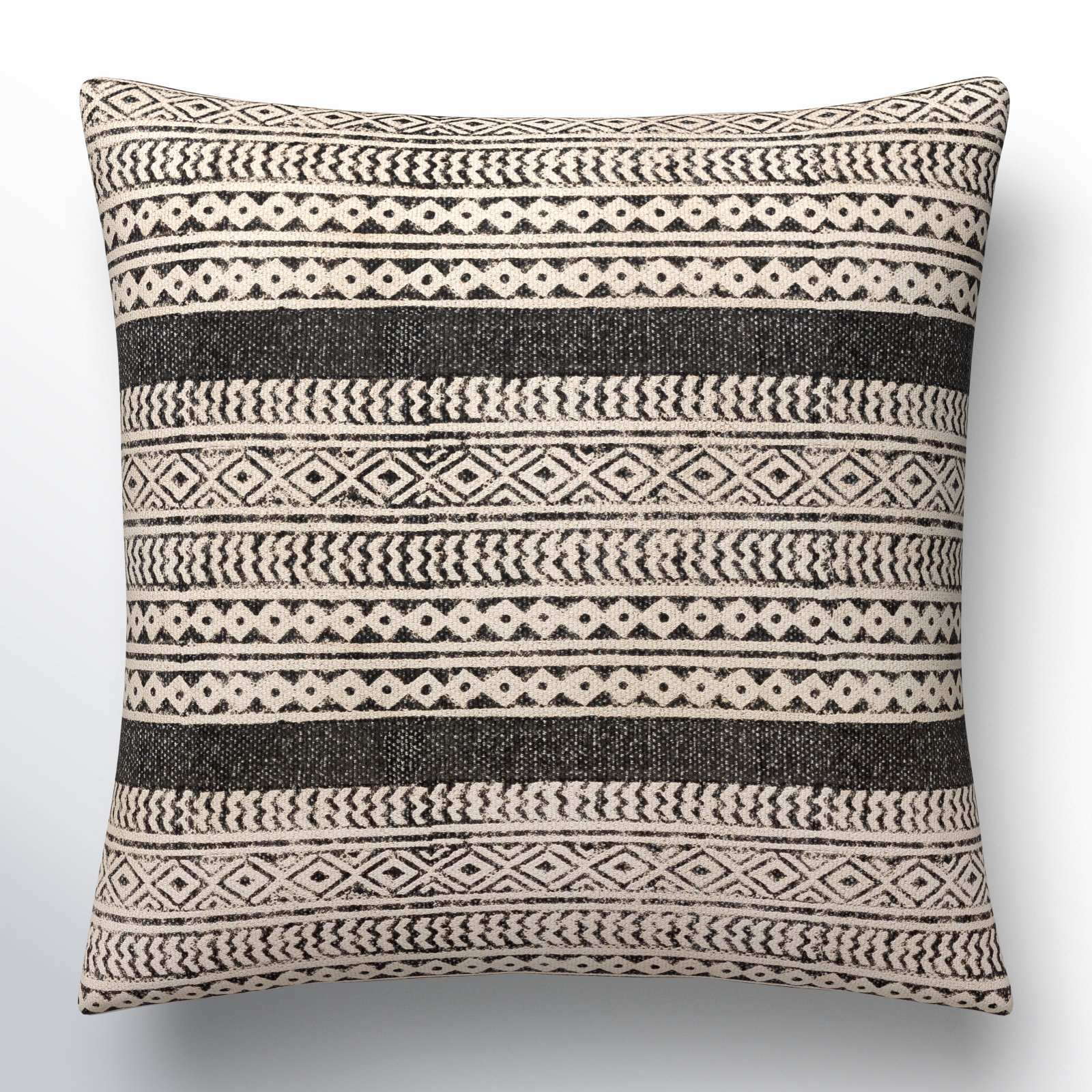 Beige/Black, 20" x 20", Pillow Cover Only - No Insert