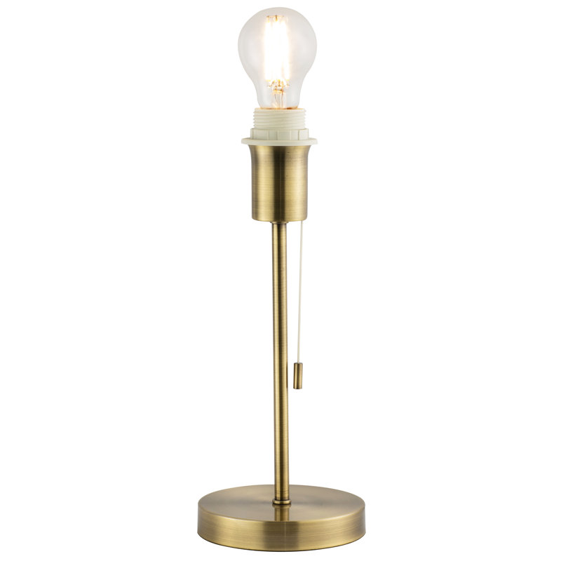 Metal Table Lamp, Clear, Gold