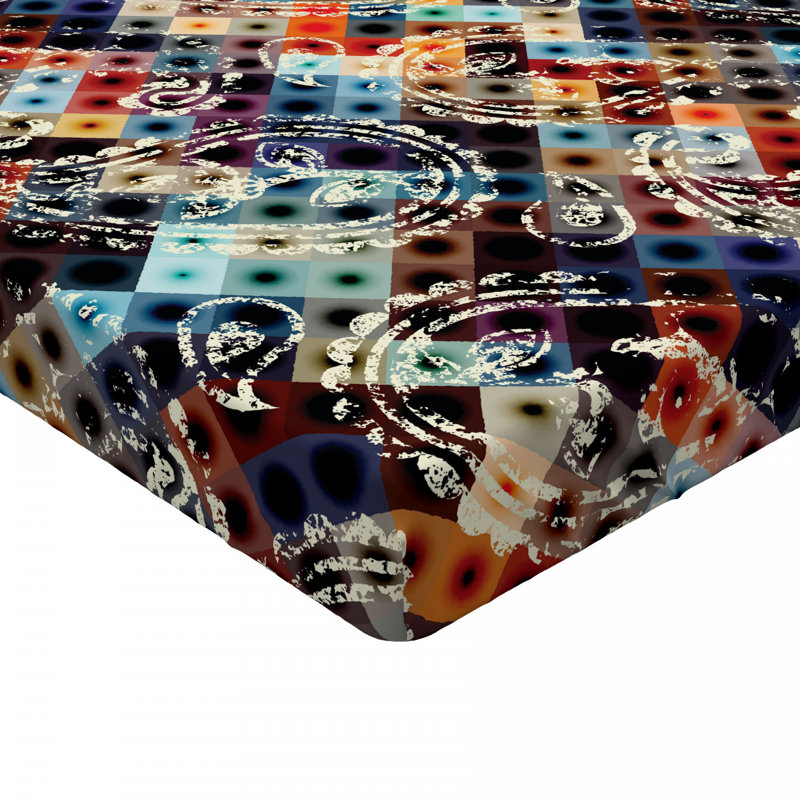 Microfiber Paisley Fitted Sheet, Full Fitted Sheet