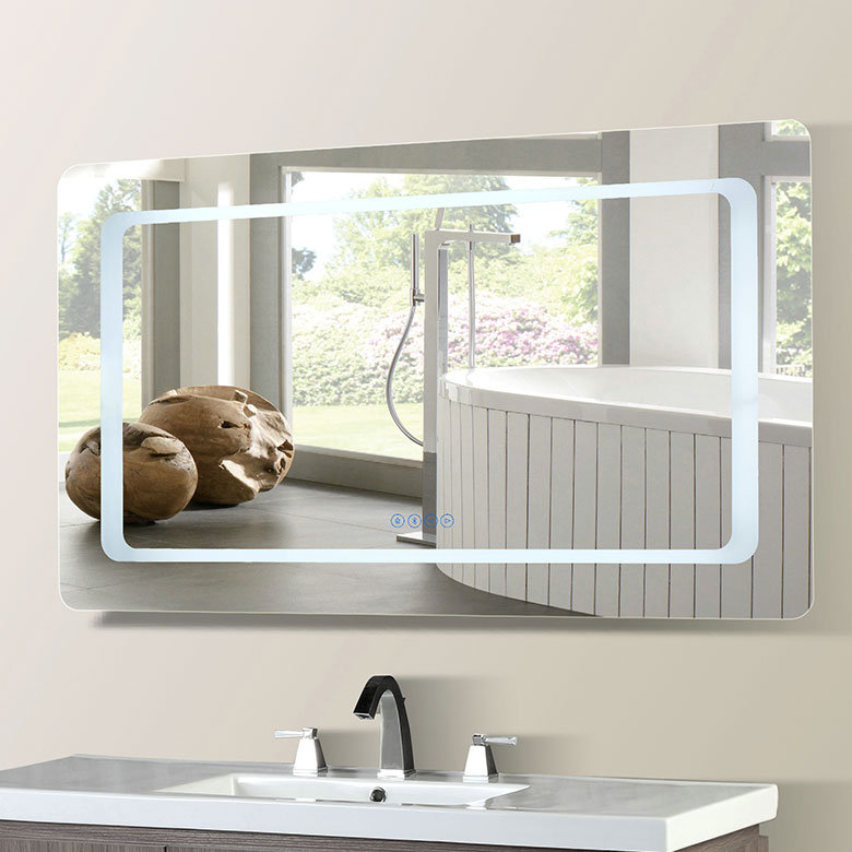 Miroir de salle de bain / coiffeuse moderne et contemporain Odriscoll, H 27 po x l 48 po