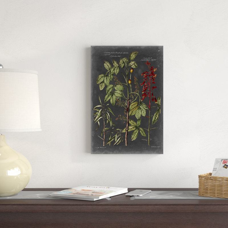 Tableau botanique rétro III, H 18 po x l 12 po x P 1,25 po
