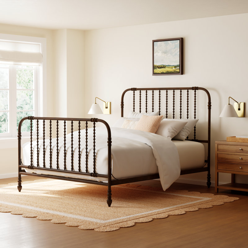 Earling Metal Spindle Bed, Queen