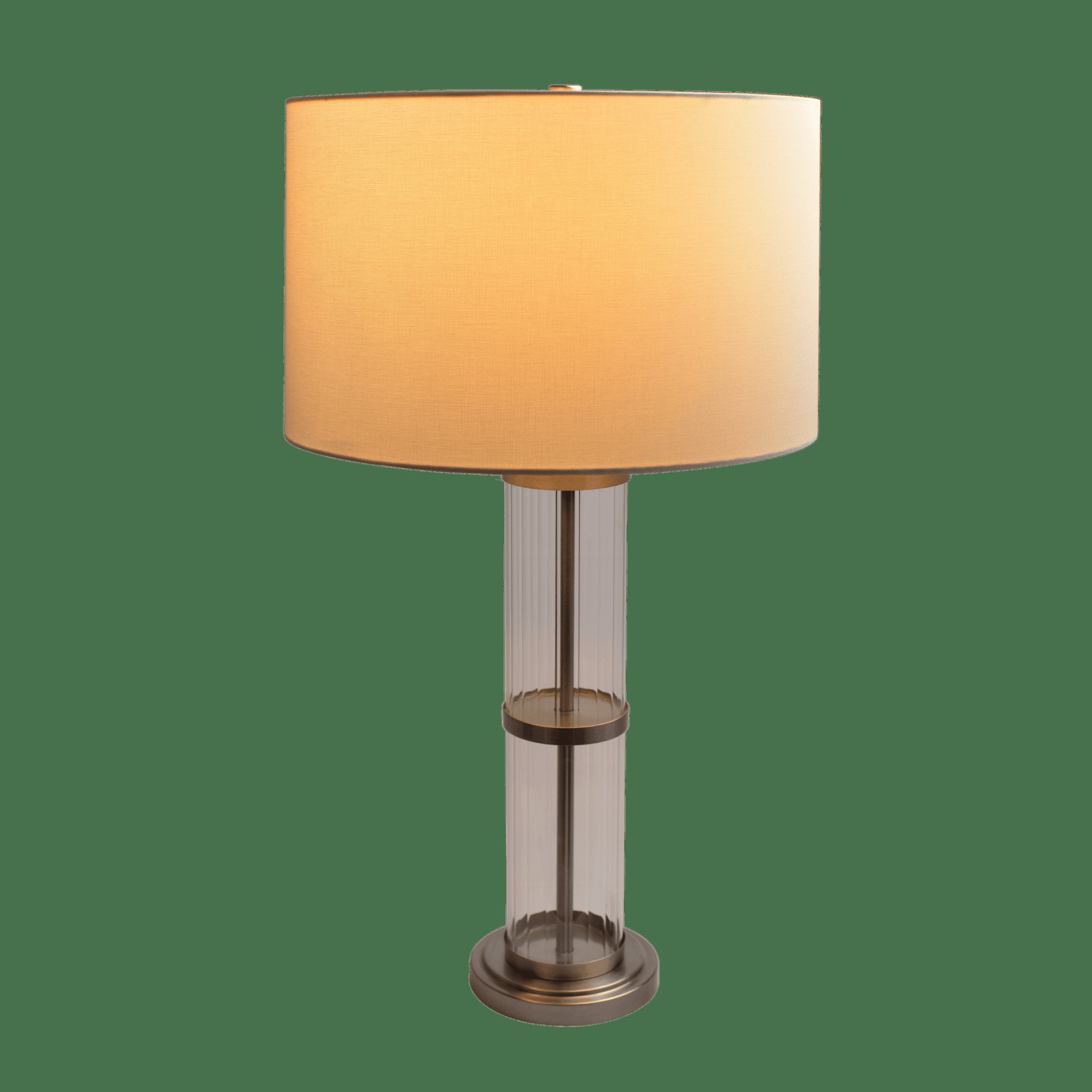 SOL Strong Echo Brushed Nickel Table Lamp with On/Off Switch Clear ...