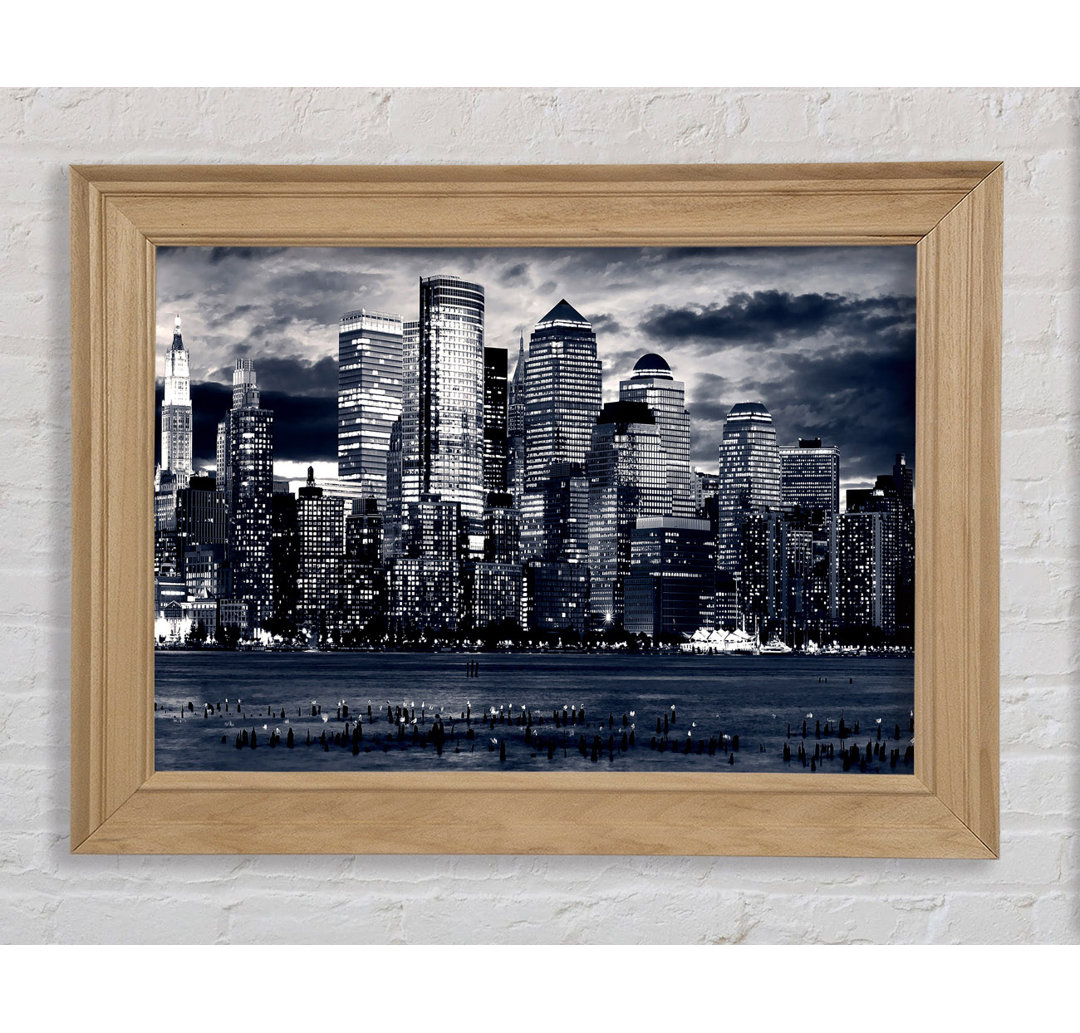 Manhattan Panorama In Blau - Druck