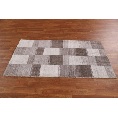 Checkered Gabbeh Oriental Area Rug 3x5