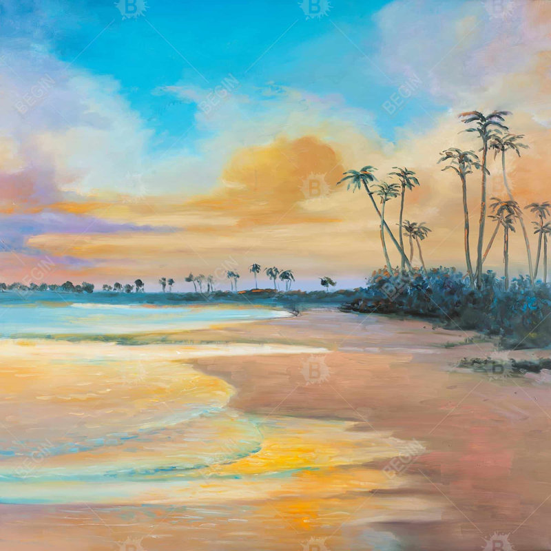 "Coucher de soleil au bord de la mer"