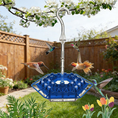 Mangeoire à colibris 30 ports avec douves de fourmis intégrée, mangeoire à oiseaux suspendue pour l'extérieur résistante aux intempéries, capacité de 12 oz