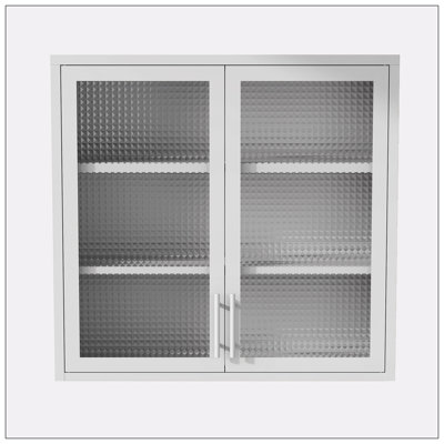 Armoire de rangement murale, verre à gaufres