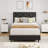 Heavy-Duty Platform Bed Frame, With Height Adjustable Fabric Headboard-2128307092-2128307091