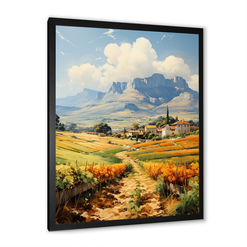 «Auboire Mont Sainte-Victoire», Paul TGannès, série I sur toile, H 32 po x l 16 po x P 1 po, Cadre photo noir