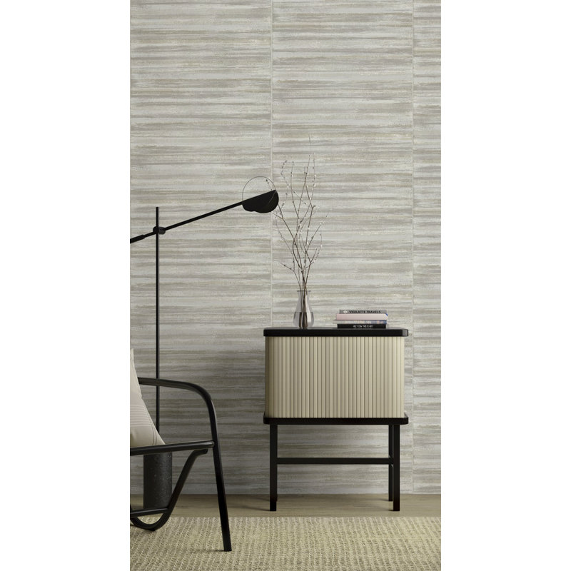Italian Style Distressed Horizontal Abstract Wallpaper Roll, Green