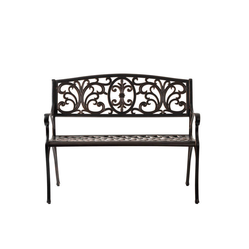 Banc de patio en aluminium moulé Cecatia Decat Sense DecATAT, antirouille, fabrication en métal - finition bronze antique