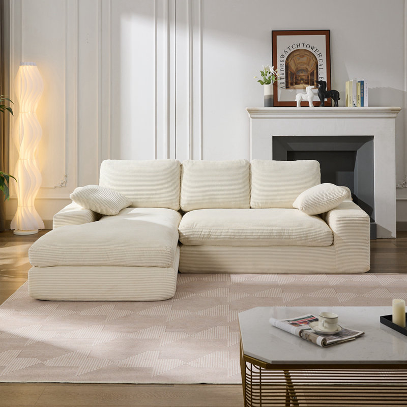 Modular Sectional Living Room Sofa Set, White