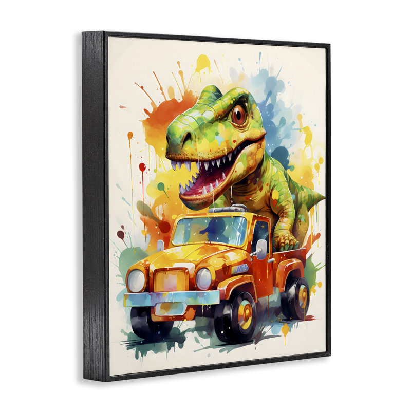 Giclée encadrée d'une voiture Dino «Riding In Back», conception par Creative Studio, H 14 po x l 11 po