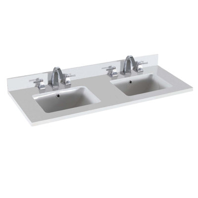 Pisa 48.11'' Composite Double Bathroom Vanity Top with Sink