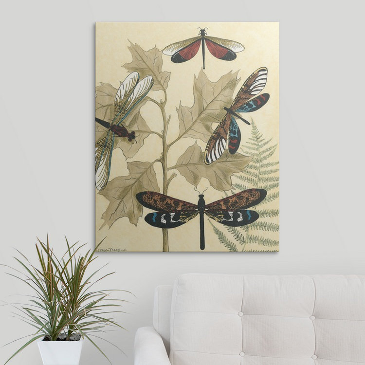 «Graphic Dragonflies I» par Megan Meagher, impression, H 30 po x l 24 po x P 1,5 po, Toile