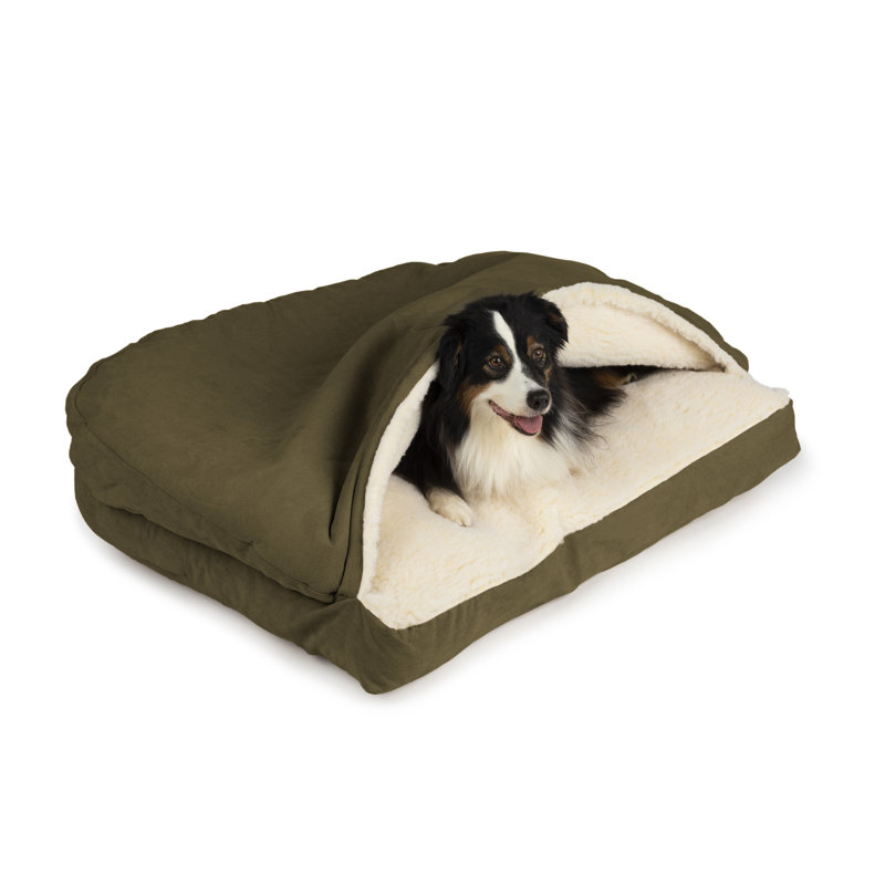 Extra Large Navy Poly Cotton Hooded Dog Bed