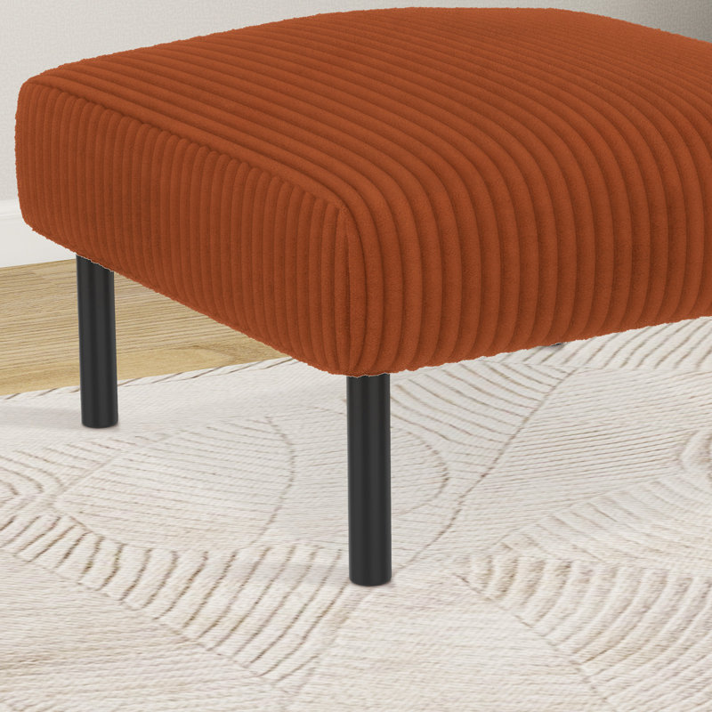 Fauteuil rembourré avec repose-pieds, Orange