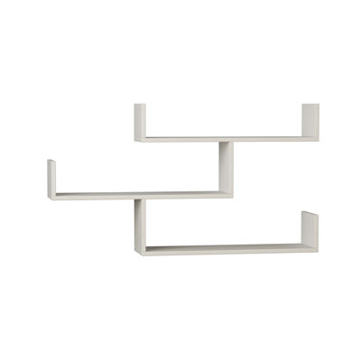 Modern Wall Shelf, White, 46.9 x 26.2 x 9.1 inches | 100% Melamine Coated Particle Board, Thickness: 0.7 inches | Multiple Shelves, Wall-Mountable, Elegant Design for Home or Office, Space-Saving Solution