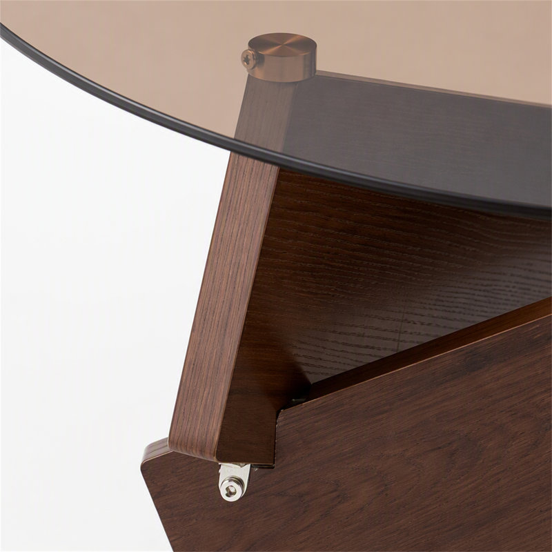 Table basse ronde moderne, Brun