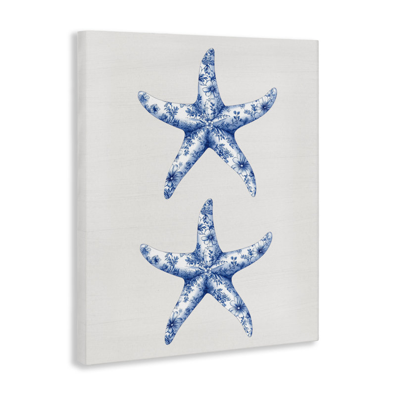 Toile rétro étoile de mer en toile, design par lettré et doublé, H 20 po x l 16 po
