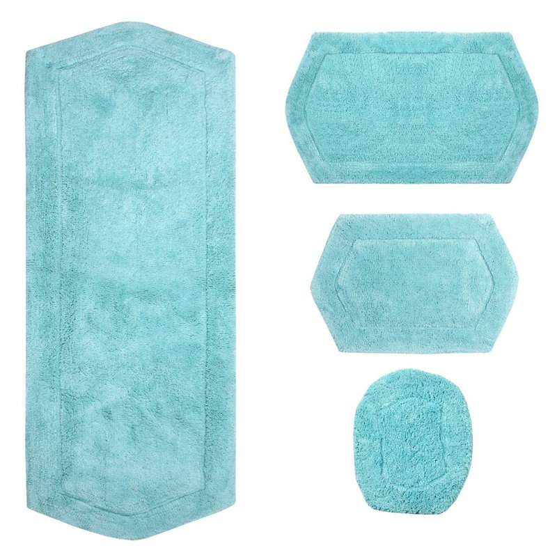 Tapis pour salle de bain Delean, Turquoise
