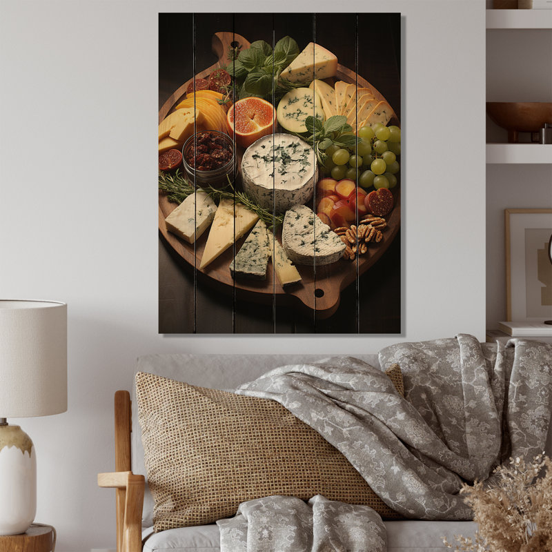 «Food Gourmet Cheese Board I», impression sur bois, H 32 po x l 24 po x P 0,78 po